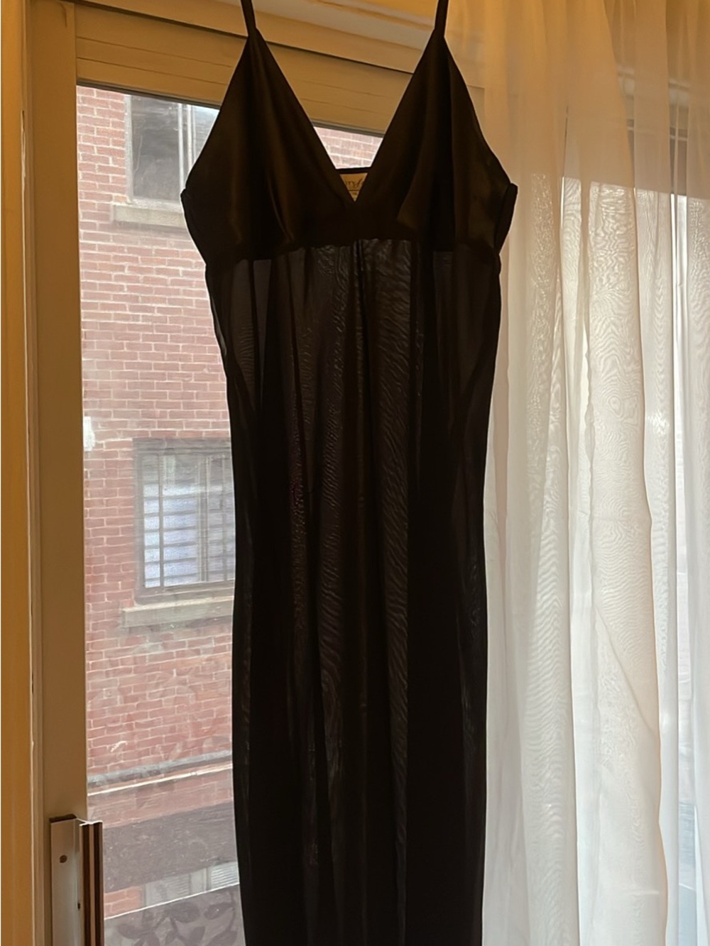 Vanity Fair Black Beaded V-Neck Evening Top